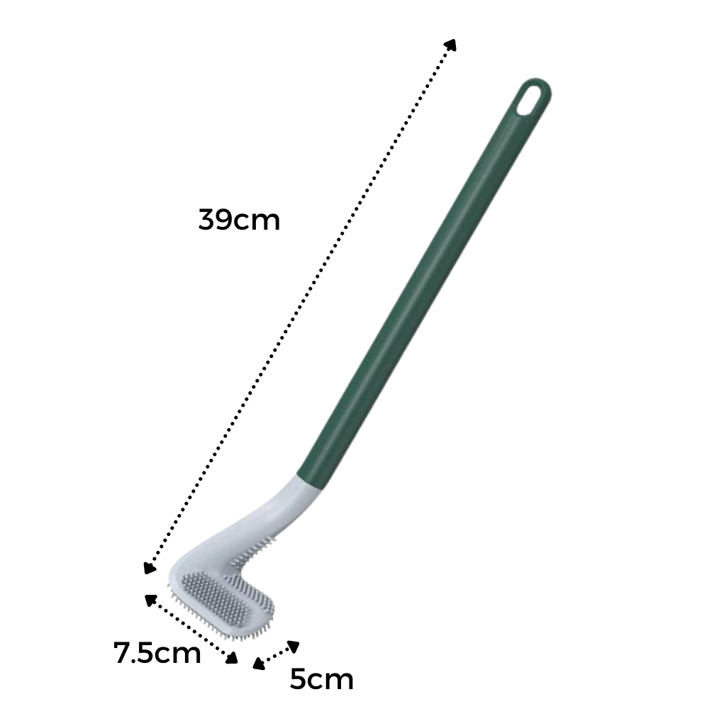 Long handle toilet brush with wall mounted base