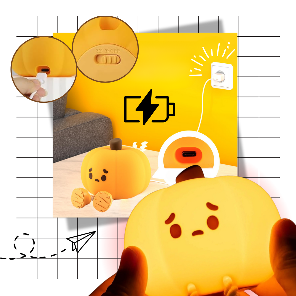 Cute Sad Pumpkin Night Light - Ozerty