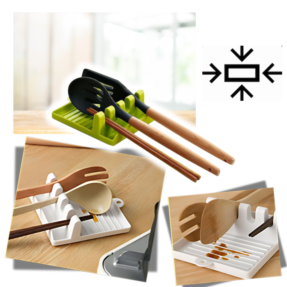 Four-Slot Non Slip Spatula Rack - Ozerty