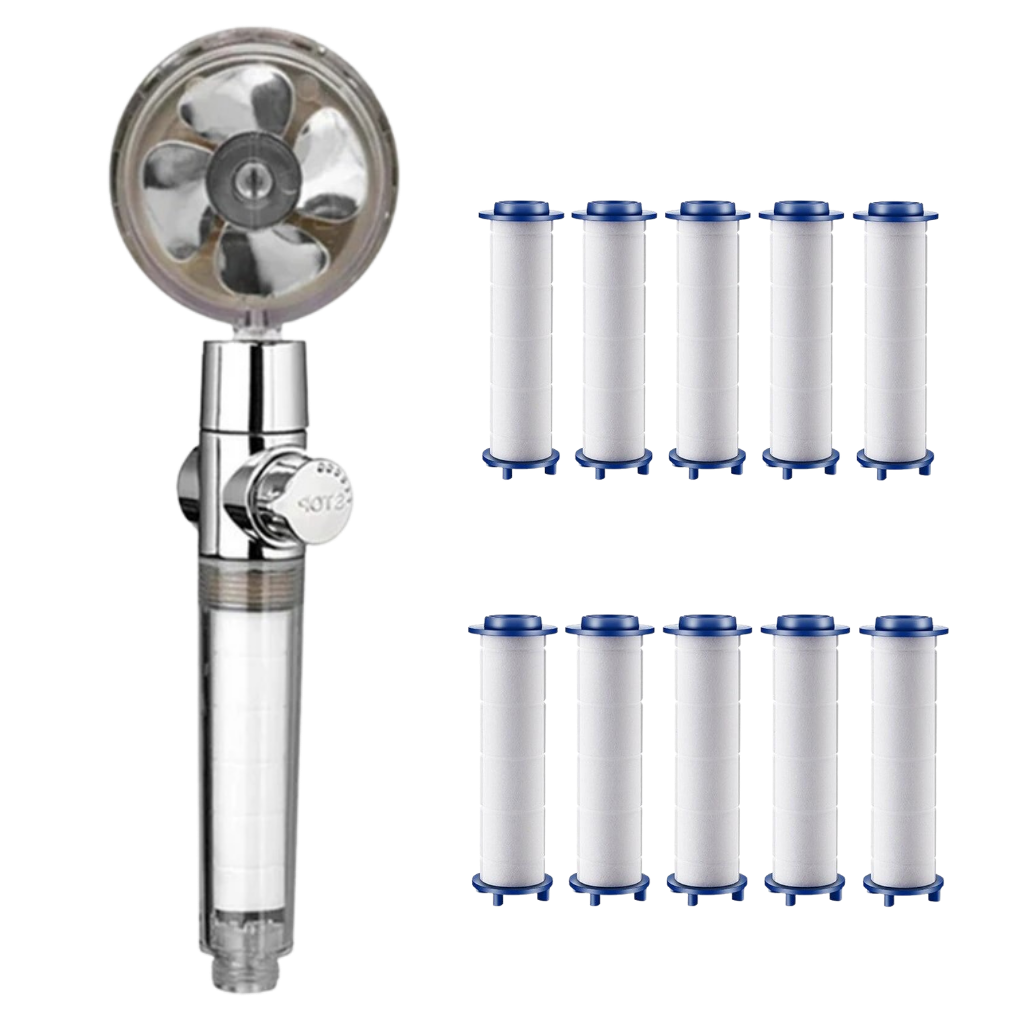 High pressure rotating helix shower head