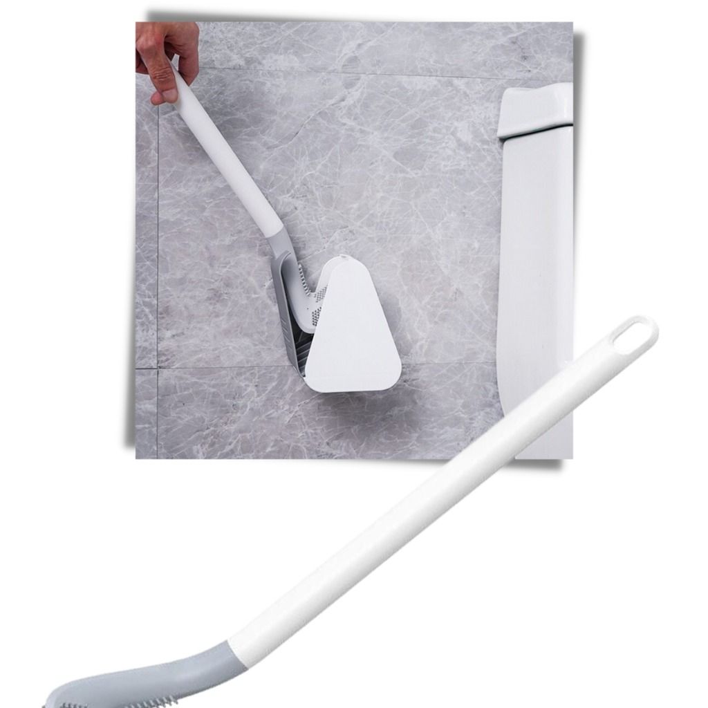 Long handle toilet brush with wall mounted base