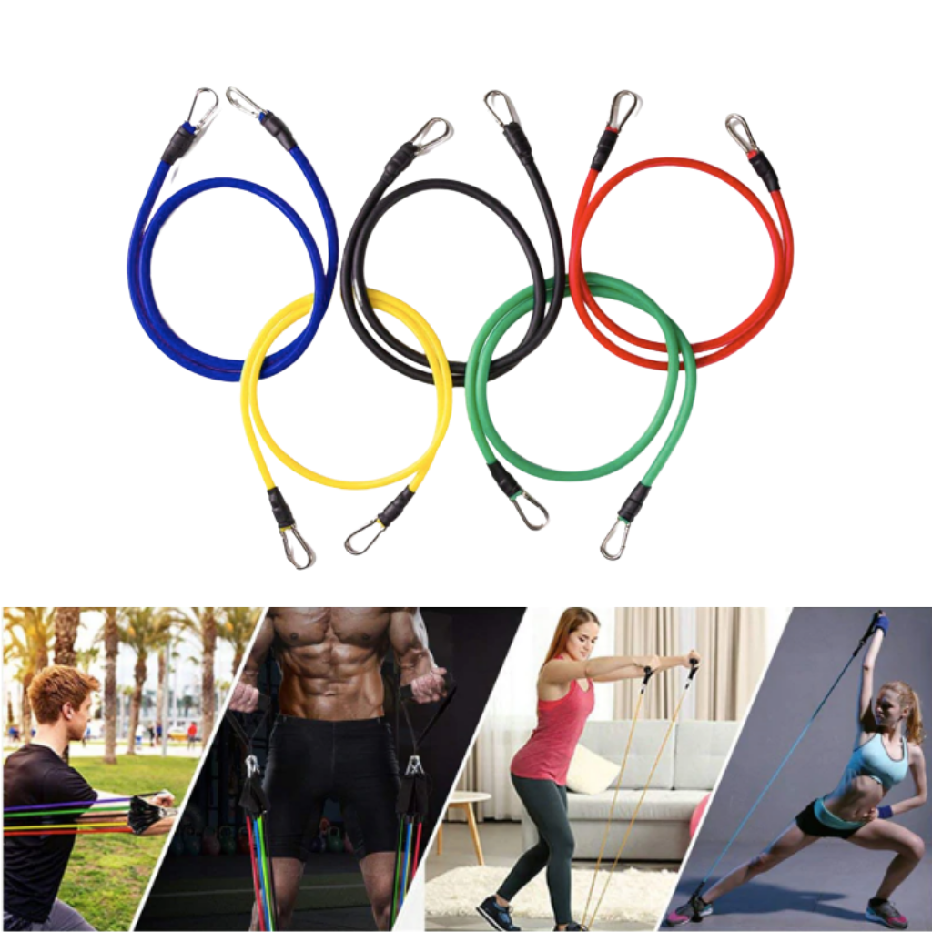 Complete Exercise Resistance Bands Set (11 Pcs)