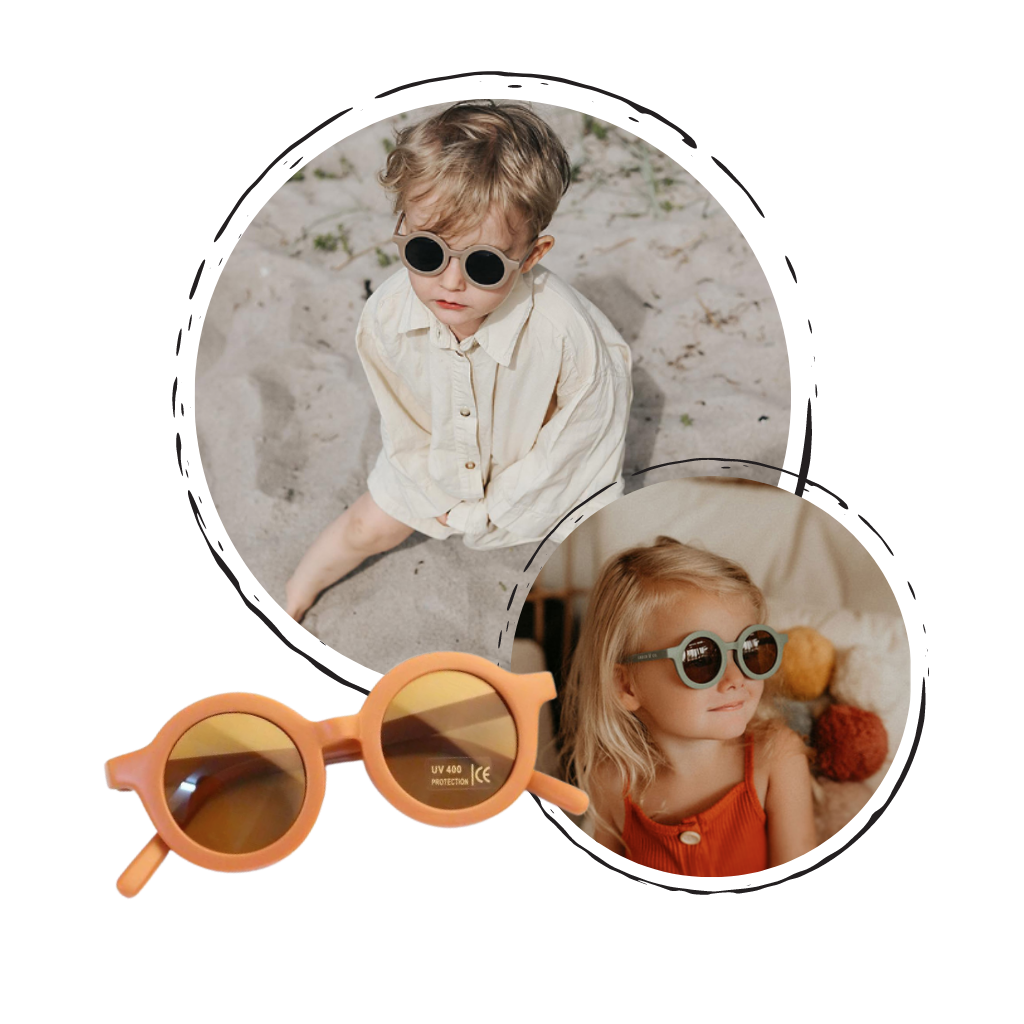 Vintage Round Kids Sunglasses for Ages 1 to 5