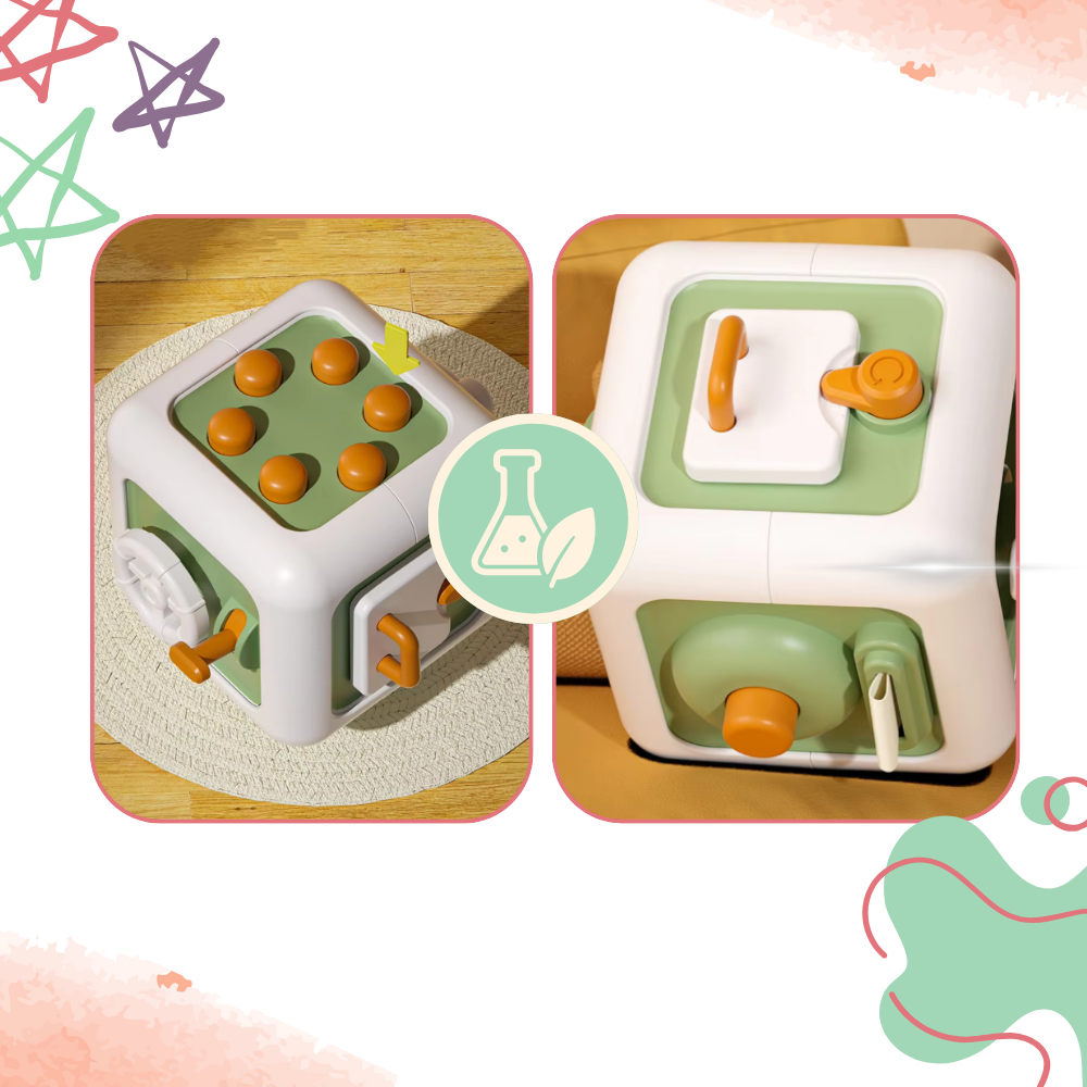 Vibrant 6 in 1 Busy Cube Sensory Toy - Ozerty
